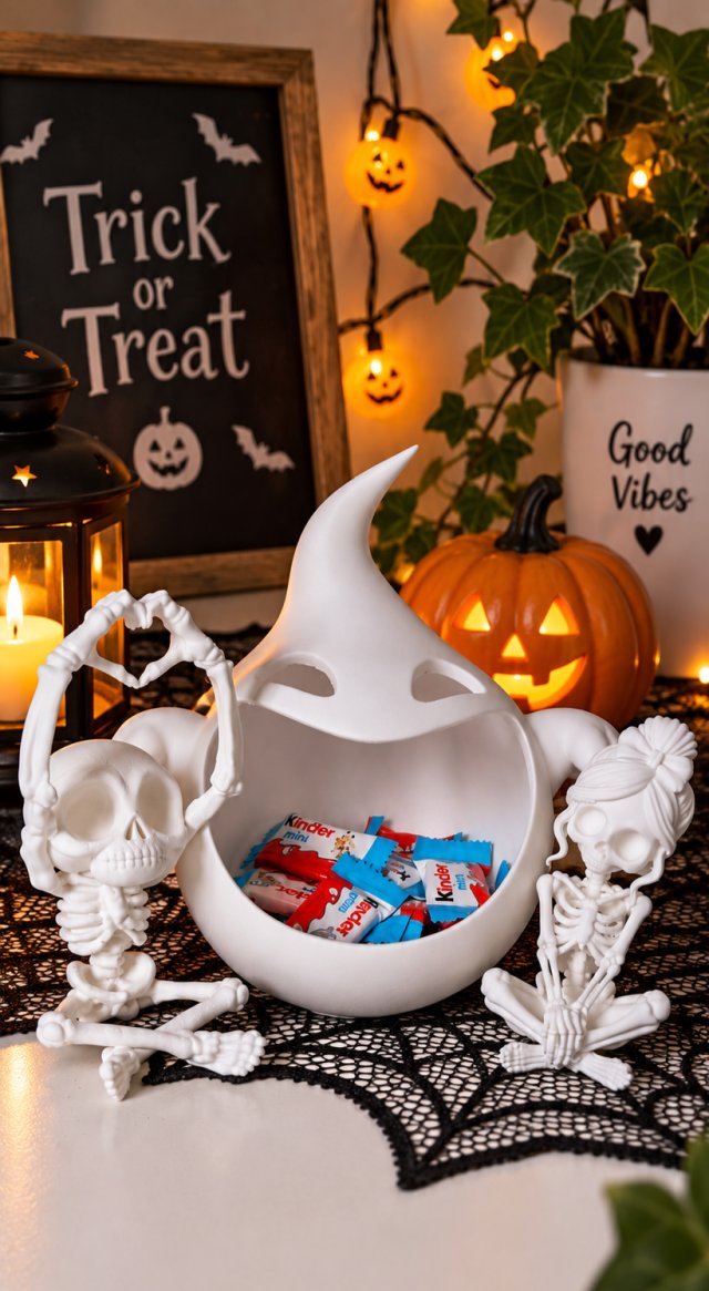 Halloween zestaw, duch, kościotrup,szkielet