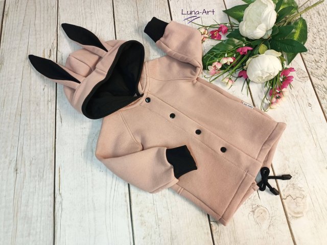Bluza rozpinana z uszami, brudny róż r.86 wyprzedaż