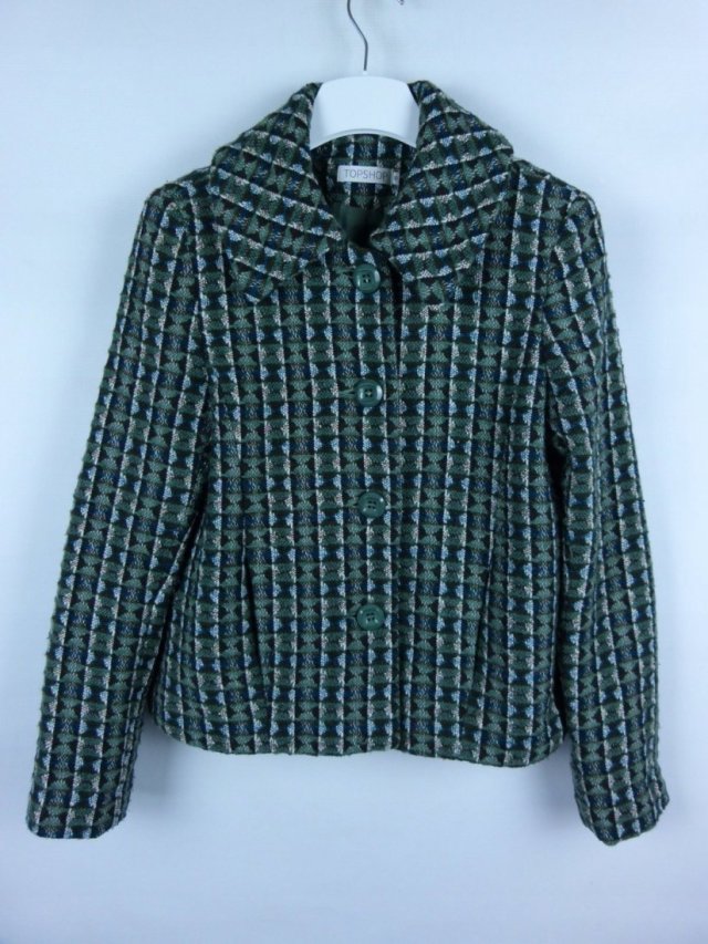 Topshop krótka przejściowa kurtka z wełną 12 / 38