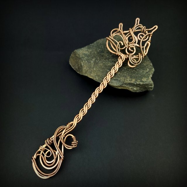 Ozdobna miedziana zakładka do książki wire wrapping