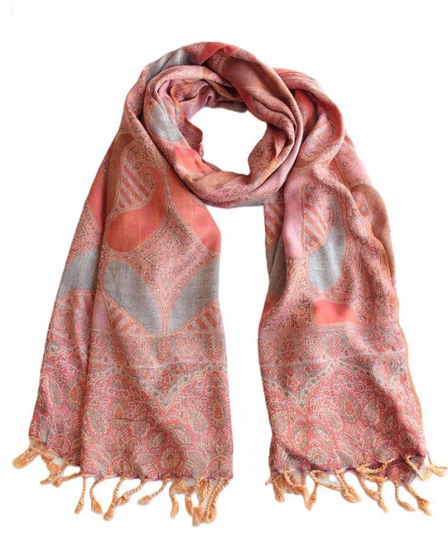 Szal Pashmina szalik vintage miękki wzorzysty