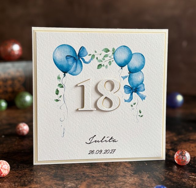 Personalizowana kartka na 18 urodziny, BH 46d