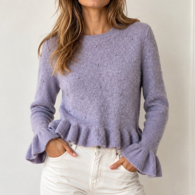 Zara liliowy sweter