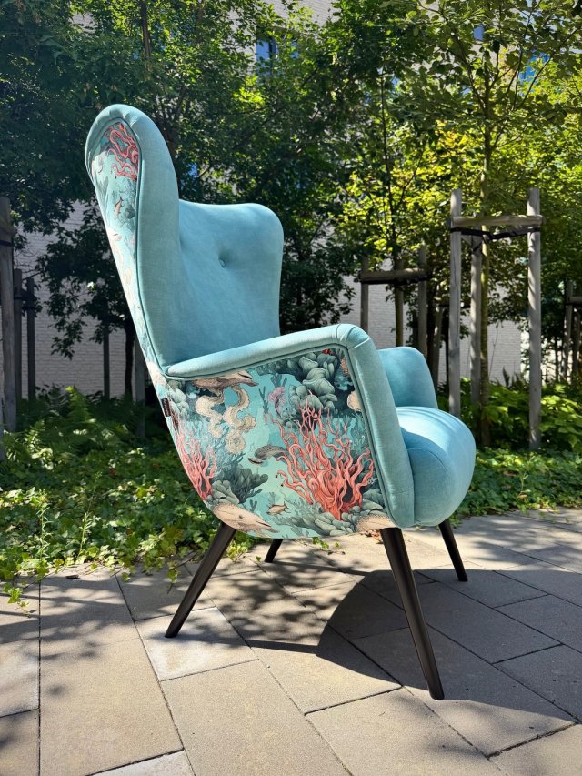 Fotel uszak XL nowoczesny scandi loft morskie życie