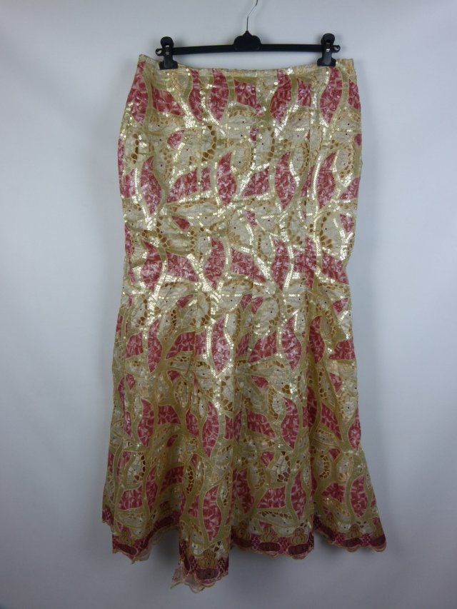 ażurowa spódnica maxi Africa design cekiny / 3XL