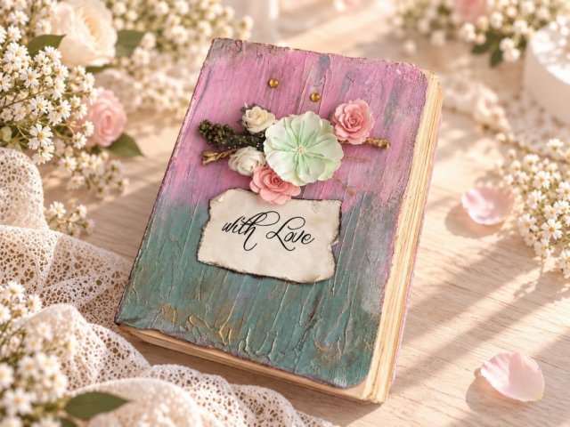 Pamiętnik dla dziewczynki handmade "With Love" | Wyjątkowy prezent