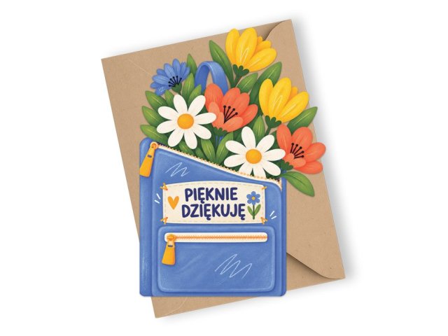KARTKA DLA NAUCZYCIELA- PIĘKNIE DZIĘKUJĘ