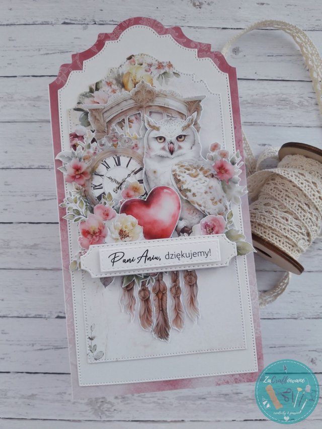 Kartka dla nauczyciela z sową 2, personalizacja