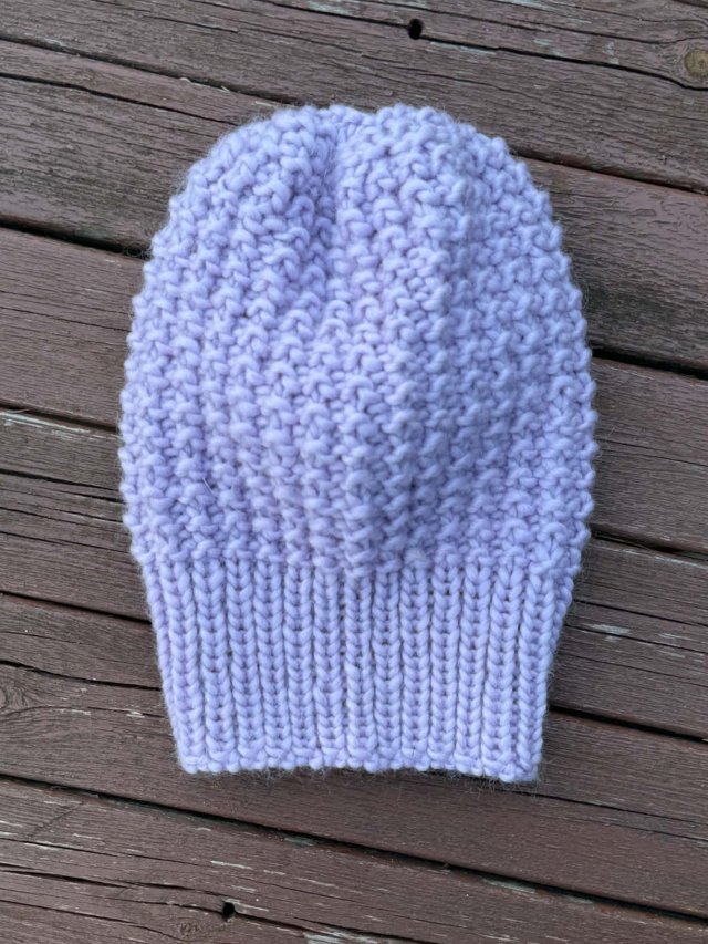 100% WOOL * ZIMOWA WEŁNIANA CZAPKA * jasny fiolet LILA