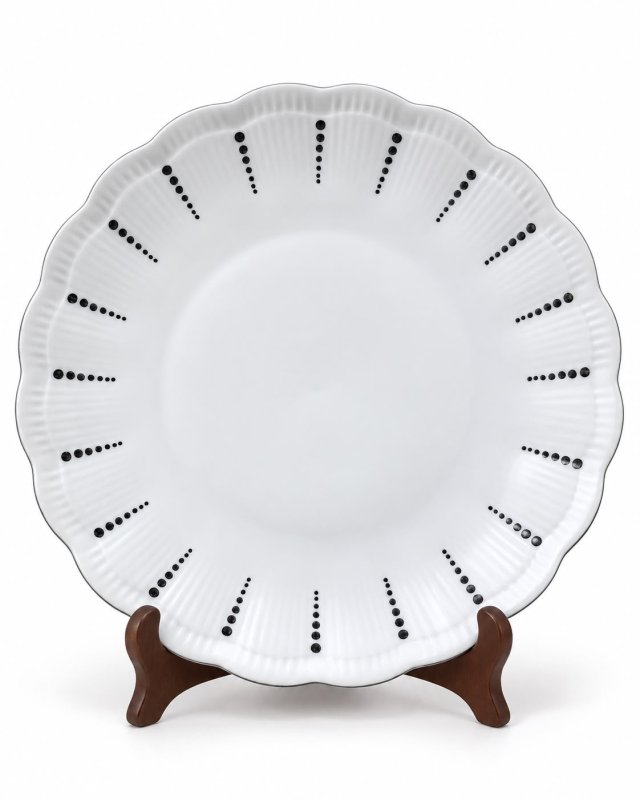 Patera Wałbrzych porcelana vintage PRL lata 60 czarne kropki