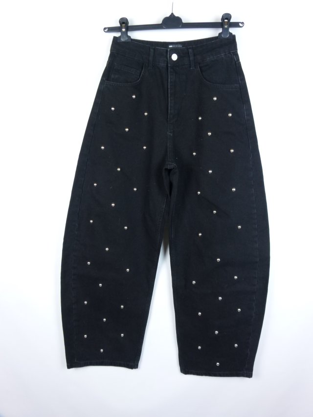 Asos baloon jeans wysoki stan dżety ćwieki / 36