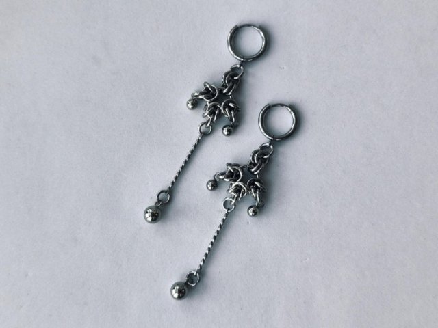 Kolczyki chainmaille ze stali chirurgicznej 7,7 cm gothic dark fairycore