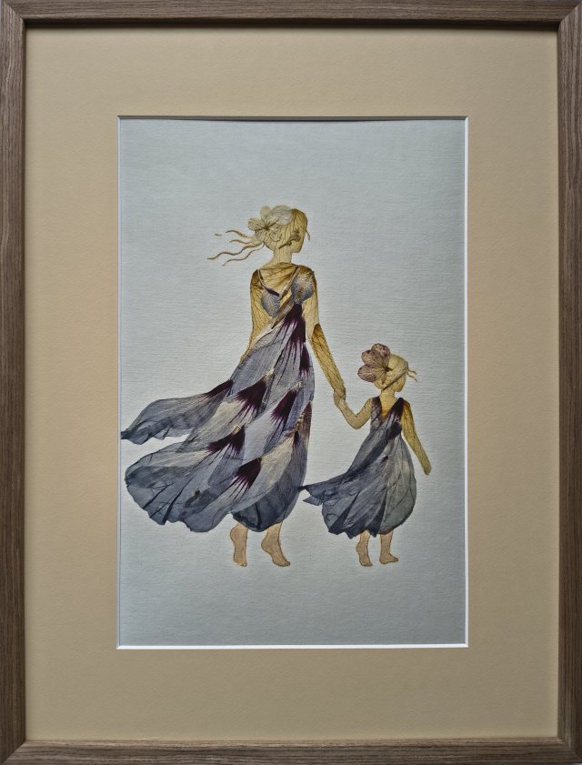 Mama i córka – print artystyczny A4 w ramie 30 × 40 cm