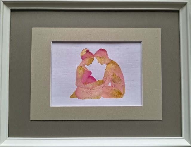 Blisko siebie – oryginalny obraz z suszonych kwiatów 30 × 21 cm