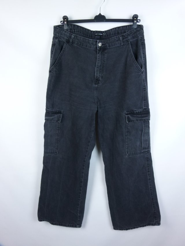Pretty Little Thing cargo jeans proste spodnie dżins 16 / 44