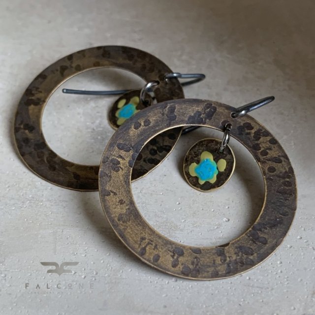 Kolczyki Secret Garden - Ochre & Turquoise