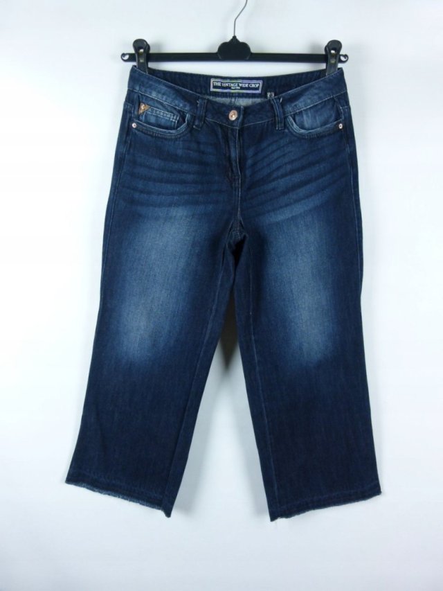 Next vintage jeans 3/4 wide crop spodnie dżins 8 / 36