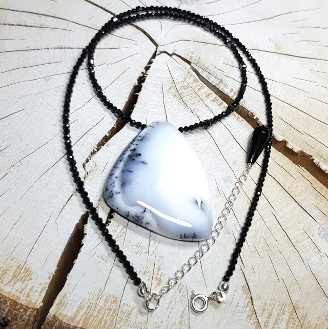 Naszyjnik opal dendrytowy naszs6