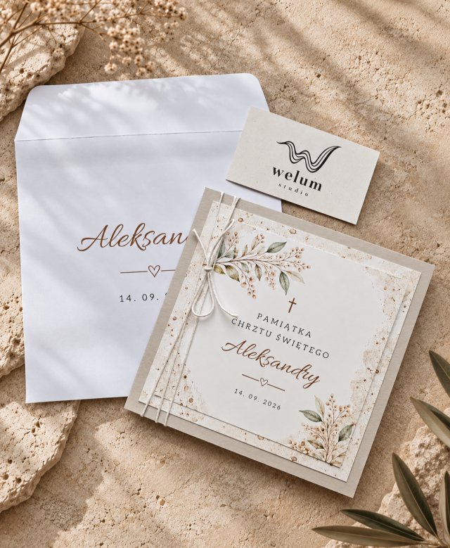 Personalizowana kartka pamiątka Chrztu Świętego – MINERAL