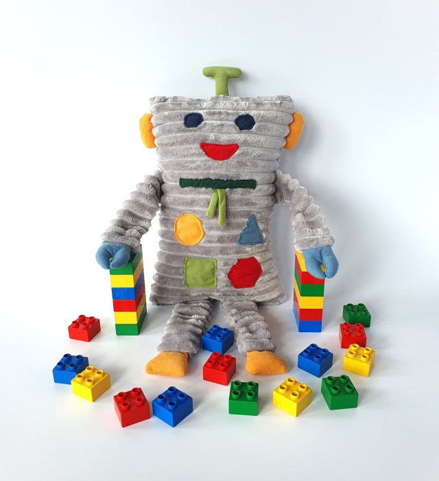 Robot przytulanka, poduszka dekoracyjna, zabawka edukacyjna
