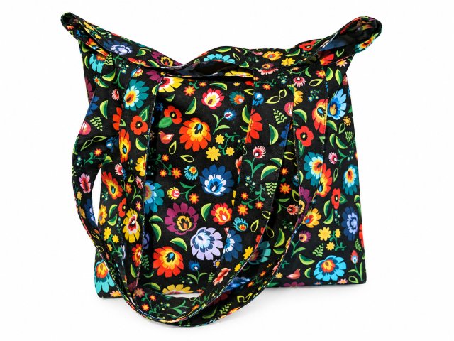 Shopperka wzory łowickie– torba handmade