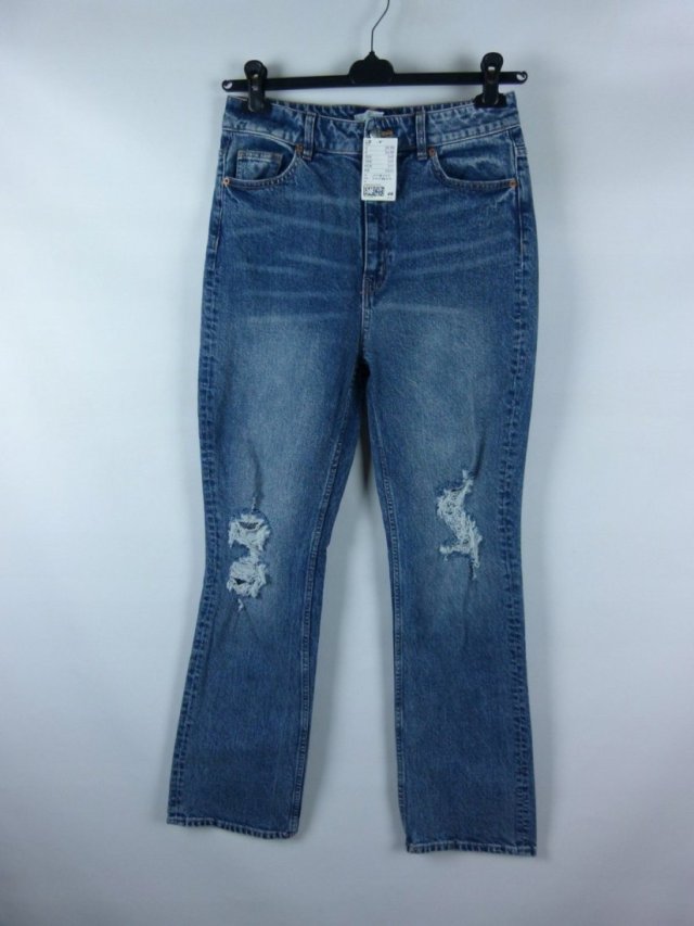 H&M straight jeans proste spodnie z dziurami / 40 z metką