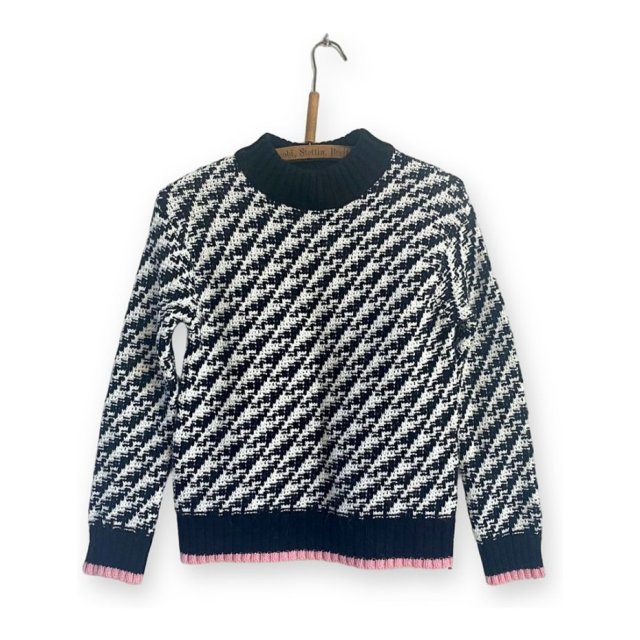 M&S - WZORZYSTY SWETER - ALPAKA - S