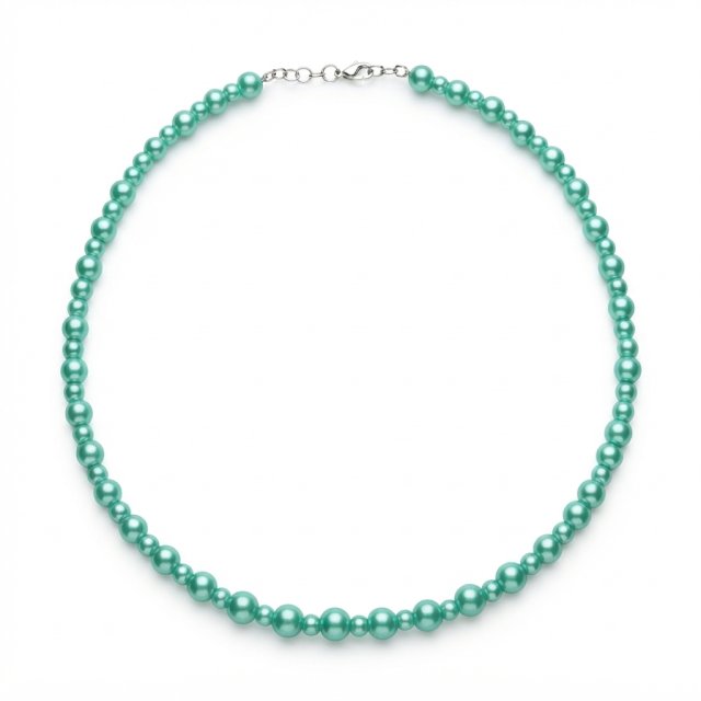 Naszyjnik Choker Szklane Perły 8 i 5 mm Jasna Zieleń Stal 24 cm