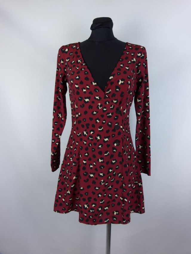 H&M Divided sukienka kopertowa guziki panterka / 36 - S