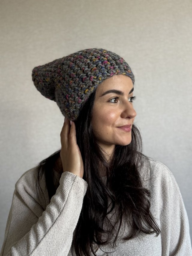 Kolorowa czapka beanie wełniana z alpaką – ręcznie wykonana w Polsce
