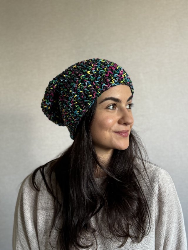Kolorowa czapka beanie wełniana z alpaką – ręcznie wykonana w Polsce