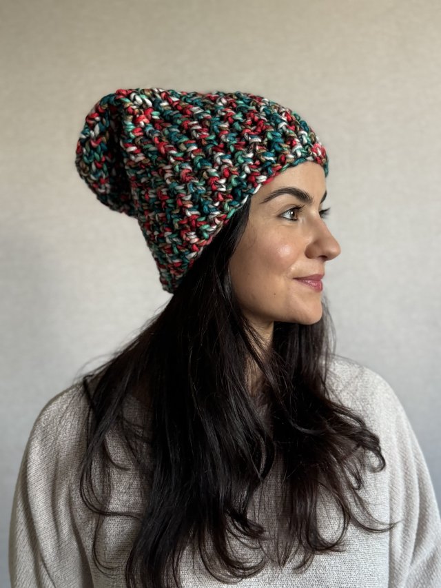 Kolorowa czapka beanie wełniana z alpaką – ręcznie wykonana w Polsce