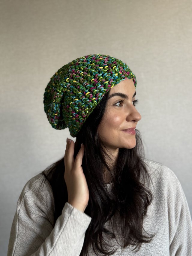 Kolorowa czapka beanie wełniana z alpaką – ręcznie wykonana w Polsce