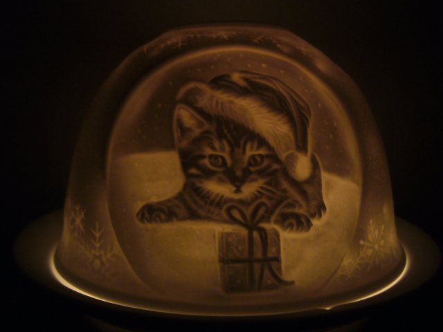 PORCELANOWY LAMPION KOTKI