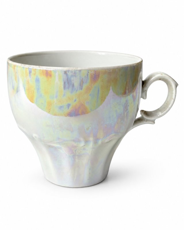 Filiżanka Ćmielów porcelana opalizująca perłowa PRL Vintage lata 60.