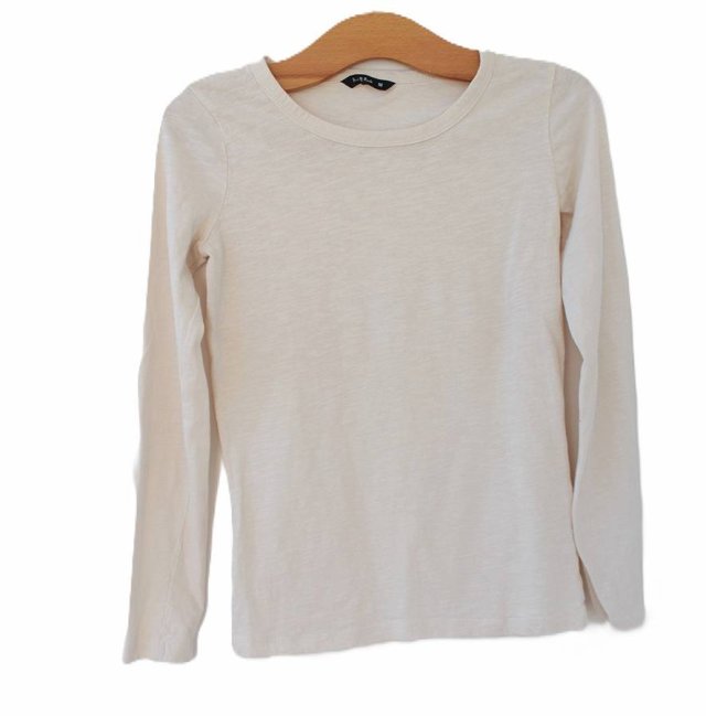 Kremowa bluzka z długim rękawem bawełna longsleeve Rock&Rock