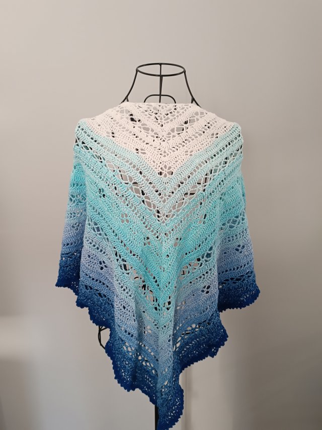 Błękitna chusta ombre Valkyria / 100% bawełna