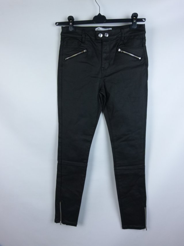 Next skinny high rise skinny woskowane spodnie 14 / 40