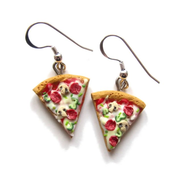 Wiszące Śmieszne Kolczyki Pizza