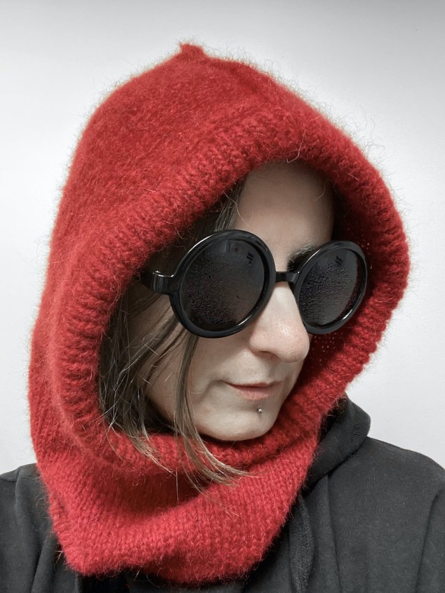 Ręcznie robiona balaclava miękki kapturokomin czapka z alpaką