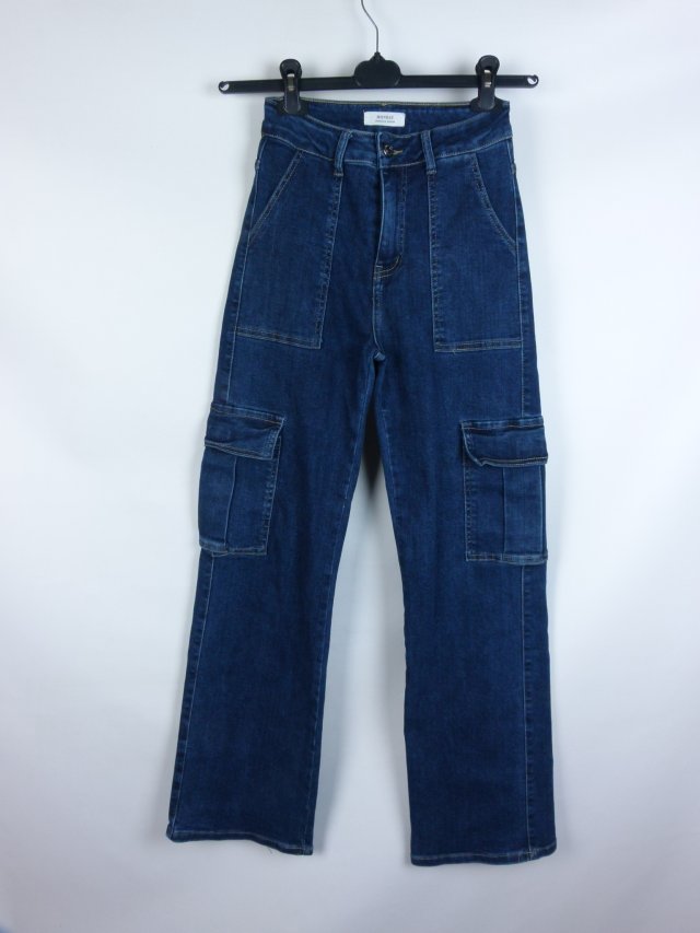 Monday Premium Denium jeans cargo proste nogawki / S