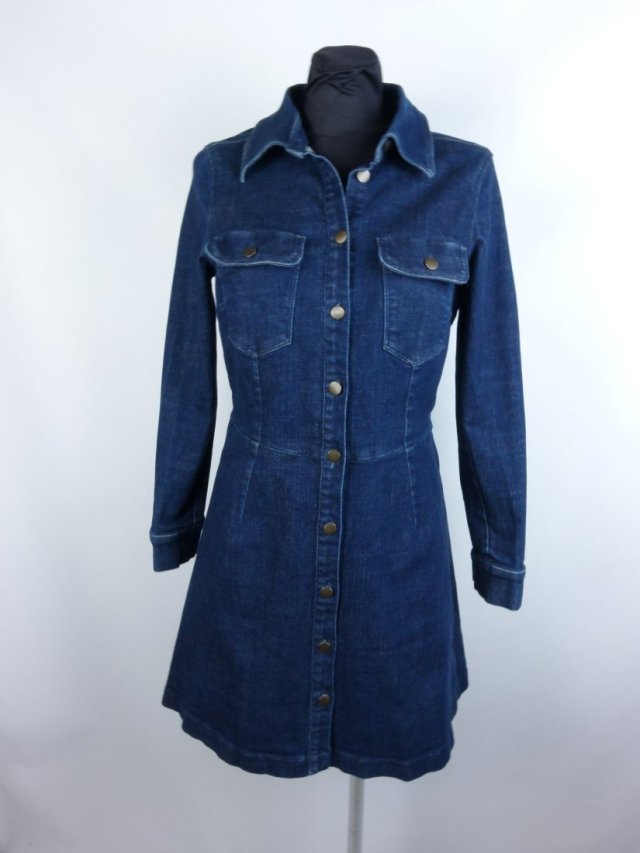 Marks Spencer koszulowa sukienka grubszy jeans 14 / 40