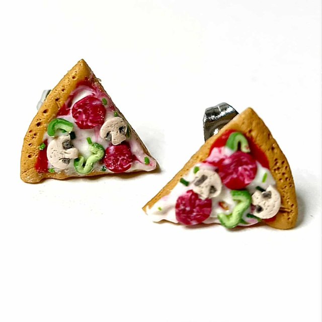 Małe Kolczyki Sztyfty Pizza