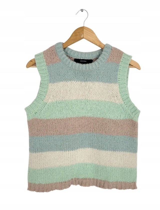 VERO MODA pulower  bezrękawnik pastelowe pasy  36 S