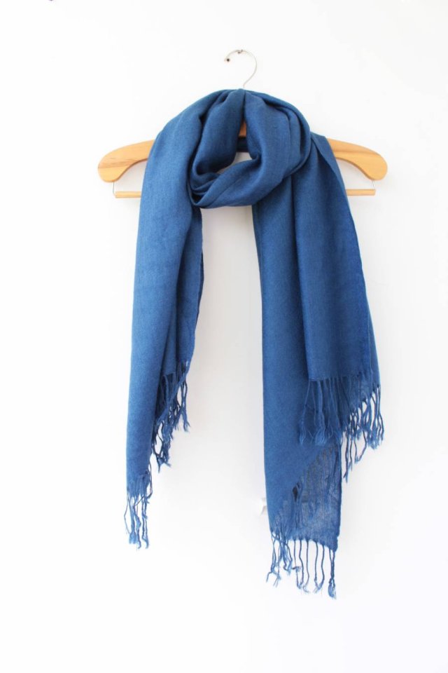 Szal Pashmina szalik chusta niebieski