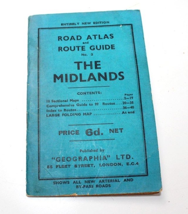 THE MIDLANDS stary  kieszonkowy atlas i mapa lata 30-te