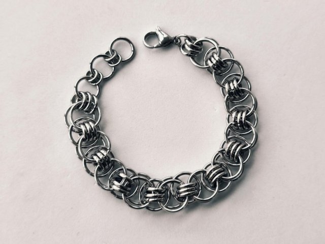 Bransoletka chainmaille ze stali chirurgicznej gothic minimal męska damska unisex