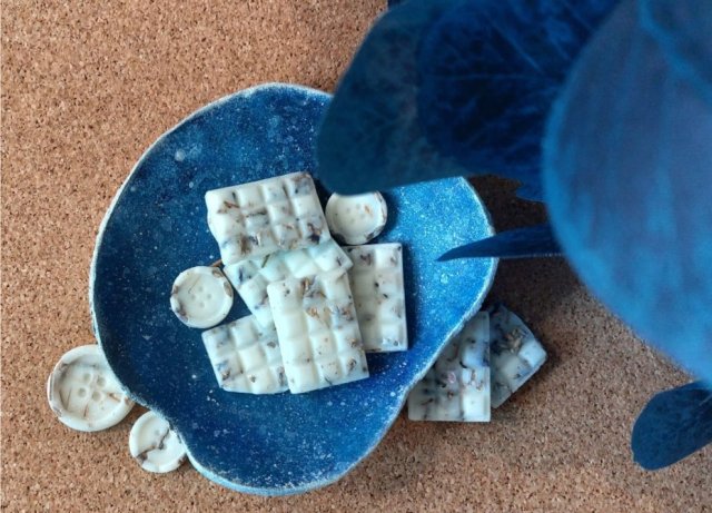 Ceramiczna podstawka na biżuterię Blue Night Sky - handmade