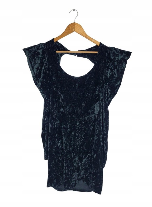 VERO MODA welurowa sukienka bufki velvet 42 XL