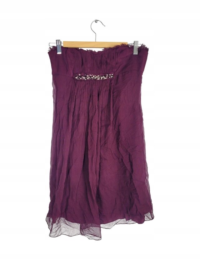 MAX AZRIA burgund gorsetowa  sukienka mini JEDWAB 36 S
